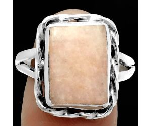 Natural Pink Scolecite Ring size-9 SDR170981 R-1083, 11x14 mm