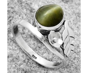 Natural Genuine Cats Eye Ring size-9.5 SDR170986 R-1410, 8x10 mm