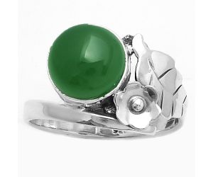 Natural Green Onyx Ring size-8 SDR171000 R-1410, 9x9 mm