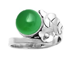 Natural Green Onyx Ring size-8 SDR171002 R-1410, 9x9 mm