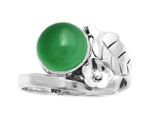 Natural Green Onyx Ring size-9 SDR171009 R-1410, 9x9 mm