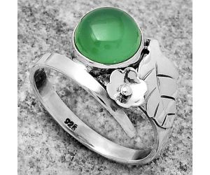 Natural Green Onyx Ring size-9 SDR171009 R-1410, 9x9 mm