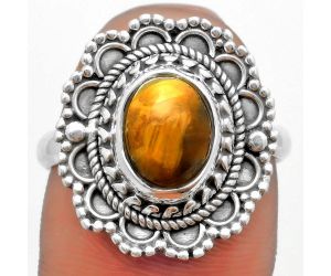 Natural Tiger Eye - Africa Ring size-8 SDR171041 R-1256, 7x9 mm
