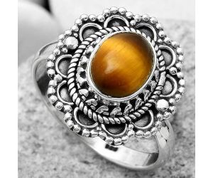 Natural Tiger Eye - Africa Ring size-8 SDR171049 R-1256, 7x9 mm