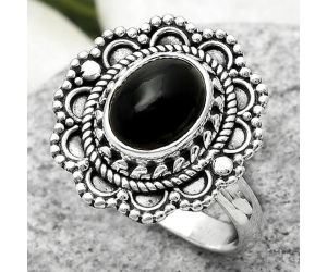Natural Black Onyx - Brazil Ring size-7 SDR171050 R-1256, 7x9 mm