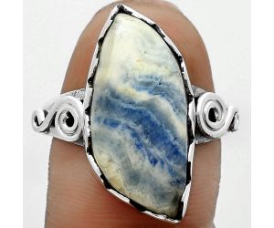 Natural Blue Scheelite - Turkey Ring size-8.5 SDR171077 R-1315, 11x22 mm