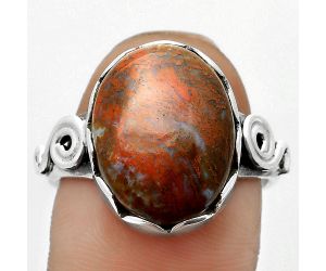 Natural Red Moss Agate Ring size-9 SDR171092 R-1315, 13x17 mm