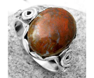 Natural Red Moss Agate Ring size-9 SDR171092 R-1315, 13x17 mm