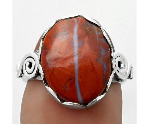 Natural Red Moss Agate Ring size-7.5 SDR171105 R-1315, 13x16 mm