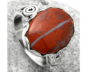 Natural Red Moss Agate Ring size-7.5 SDR171105 R-1315, 13x16 mm