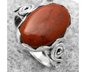 Natural Red Moss Agate Ring size-7 SDR171110 R-1315, 11x16 mm