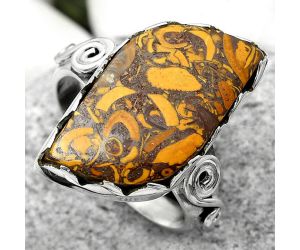 Natural Coquina Fossil Jasper - India Ring size-9 SDR171115 R-1315, 12x26 mm