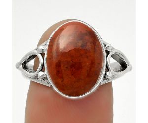 Natural Red Moss Agate Ring size-8 SDR171143 R-1224, 11x14 mm