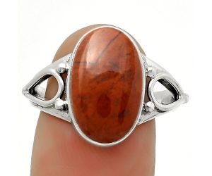 Natural Red Moss Agate Ring size-9 SDR171149 R-1224, 10x16 mm