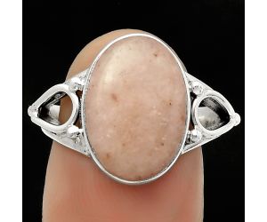 Natural Pink Scolecite Ring size-8 SDR171160 R-1224, 11x15 mm