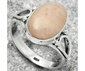 Natural Pink Scolecite Ring size-9 SDR171161 R-1224, 10x15 mm
