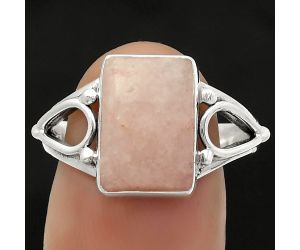 Natural Pink Scolecite Ring size-8.5 SDR171162 R-1224, 8x12 mm