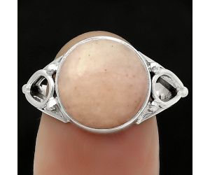 Natural Pink Scolecite Ring size-7.5 SDR171164 R-1224, 12x12 mm