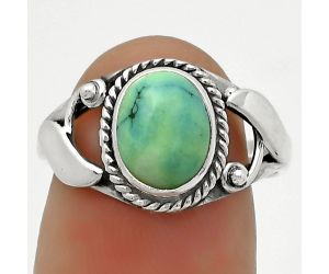 Natural Turquoise Magnesite Ring size-7 SDR171171 R-1405, 7x9 mm