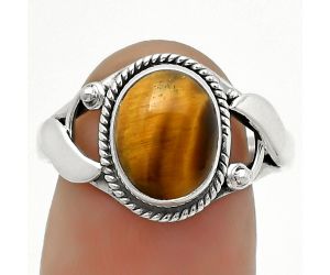 Natural Tiger Eye - Africa Ring size-8.5 SDR171185 R-1405, 8x10 mm