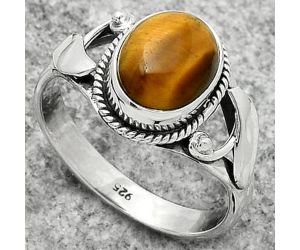 Natural Tiger Eye - Africa Ring size-8.5 SDR171185 R-1405, 8x10 mm