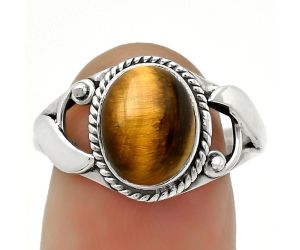 Natural Tiger Eye - Africa Ring size-7.5 SDR171189 R-1405, 8x10 mm