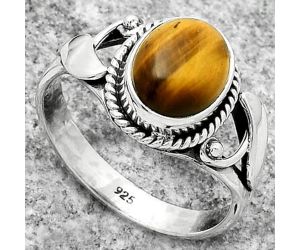 Natural Tiger Eye - Africa Ring size-8.5 SDR171192 R-1405, 8x10 mm
