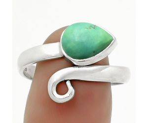 Natural Turquoise Magnesite Ring size-9.5 SDR171242 R-1558, 7x10 mm