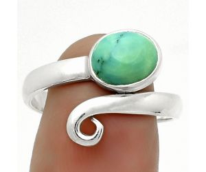 Natural Turquoise Magnesite Ring size-9 SDR171247 R-1558, 7x9 mm