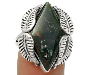Southwest Design - Blood Stone - India Ring size-8 SDR171281 R-1498, 12x24 mm