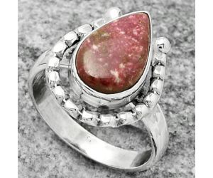 Natural Pink Thulite - Norway Ring size-8 SDR171319 R-1518, 9x14 mm
