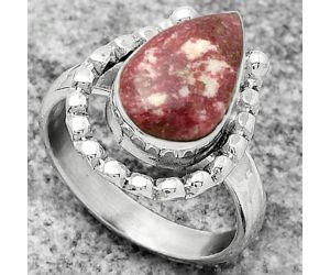 Natural Pink Thulite - Norway Ring size-7.5 SDR171326 R-1518, 8x14 mm