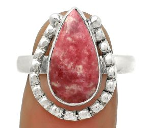 Natural Pink Thulite - Norway Ring size-9 SDR171334 R-1518, 9x16 mm