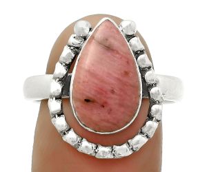 Natural Pink Tulip Quartz Ring size-8 SDR171354 R-1518, 9x14 mm