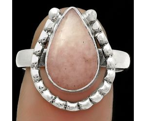 Natural Pink Scolecite Ring size-8.5 SDR171360 R-1518, 9x14 mm