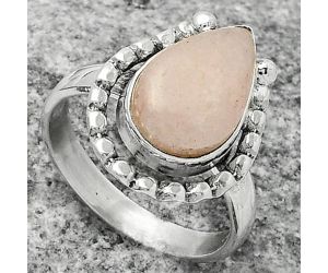 Natural Pink Scolecite Ring size-8.5 SDR171361 R-1518, 9x14 mm