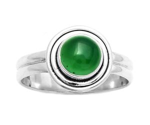 Natural Green Onyx Ring size-8.5 SDR171370 R-1594, 7x7 mm