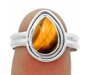 Natural Tiger Eye - Africa Ring size-8 SDR171386 R-1594, 7x10 mm