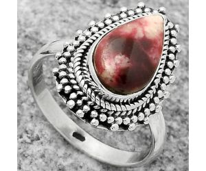 Natural Pink Thulite - Norway Ring size-8 SDR171437 R-1332, 8x14 mm