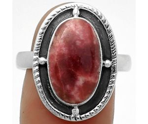 Natural Pink Thulite - Norway Ring size-9 SDR171514 R-1595, 9x15 mm