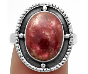 Natural Pink Thulite - Norway Ring size-8 SDR171518 R-1595, 11x14 mm