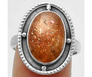 Natural Sunstone - Namibia Ring size-9 SDR171524 R-1595, 10x15 mm