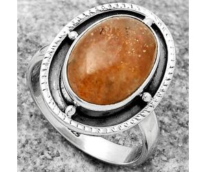 Natural Sunstone - Namibia Ring size-9 SDR171524 R-1595, 10x15 mm