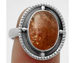 Natural Sunstone - Namibia Ring size-8.5 SDR171529 R-1595, 10x14 mm