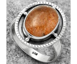 Natural Sunstone - Namibia Ring size-8.5 SDR171529 R-1595, 10x14 mm