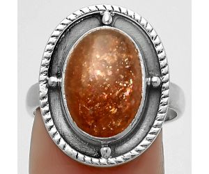 Natural Sunstone - Namibia Ring size-8 SDR171533 R-1595, 10x14 mm