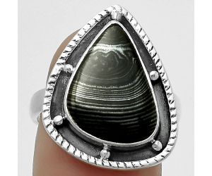 Crown Of Silver Psilomelane - Black Malachite Ring size-8 SDR171538 R-1595, 11x16 mm