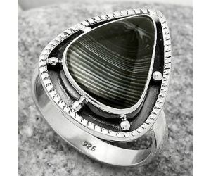 Crown Of Silver Psilomelane - Black Malachite Ring size-8 SDR171538 R-1595, 11x16 mm