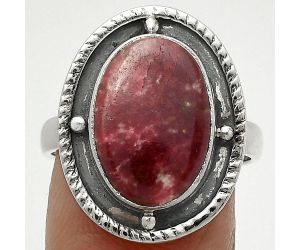 Natural Pink Thulite - Norway Ring size-8 SDR171541 R-1595, 10x15 mm
