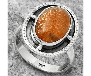 Natural Sunstone - Namibia Ring size-7.5 SDR171542 R-1595, 9x14 mm